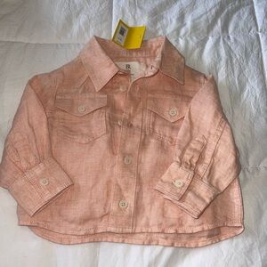 Banana Republic Orange Button Down Shirt Lightweight Collared